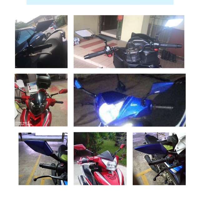 Kozi Side Mirror Motorcycle Universal Y15zr Rs150r Sym Vf3i Nvx Nmax Lc135 Ex5 Nouvo Ego